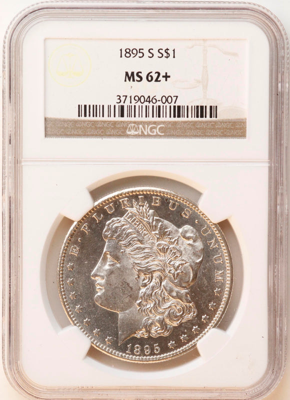 1895-S Morgan Silver Dollar, NGC MS-62+