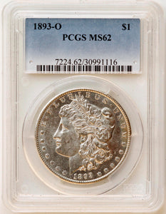 1893-O Morgan Silver Dollar MS-62 PCGS