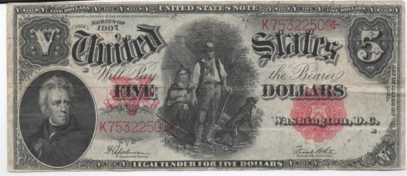 1907 USN $5 