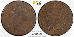 1796 Draped Large Cent F Details PCGS.