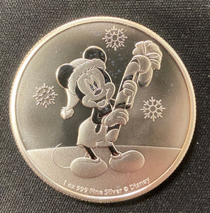 Christmas 2020 Mickey Mouse 1oz Silver Round