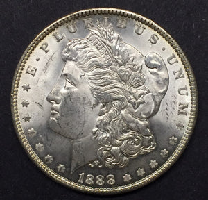 1888 Morgan Silver Dollar, MS62