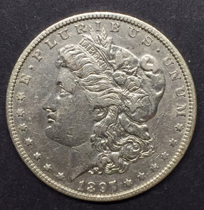 1897-O Morgan Silver Dollar, AU50