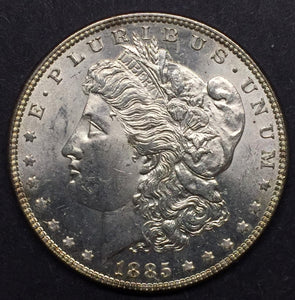 1885 Morgan Silver Dollar, MS-62