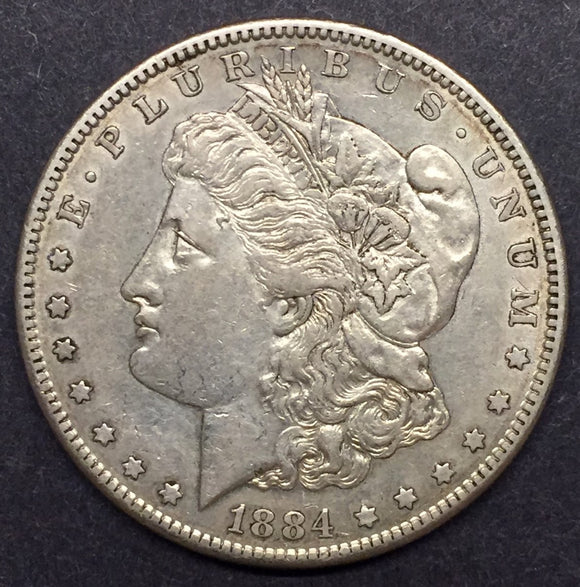 1884-S Morgan Silver Dollar, AU-50