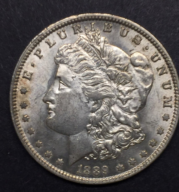 1889-O Morgan Silver Dollar, AU-58+