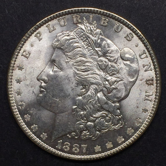 1887 Morgan Silver Dollar, MS60+