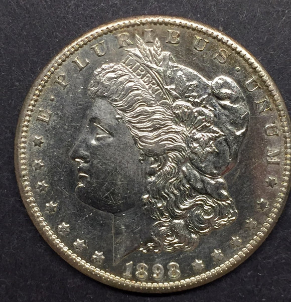 1898-S Morgan Silver Dollar, MS-62PL
