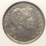 1901 Barber Half Dollar, AU55 NGC