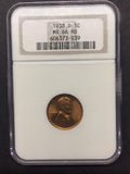 1938-D Lincoln Cent MS66RD NGC