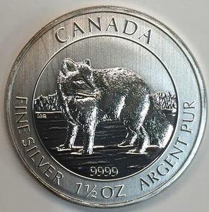 2014 Canada Arctic Fox 1-1/2 oz silver $8