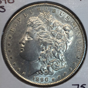 1890-S Morgan Silver Dollar, CH AU