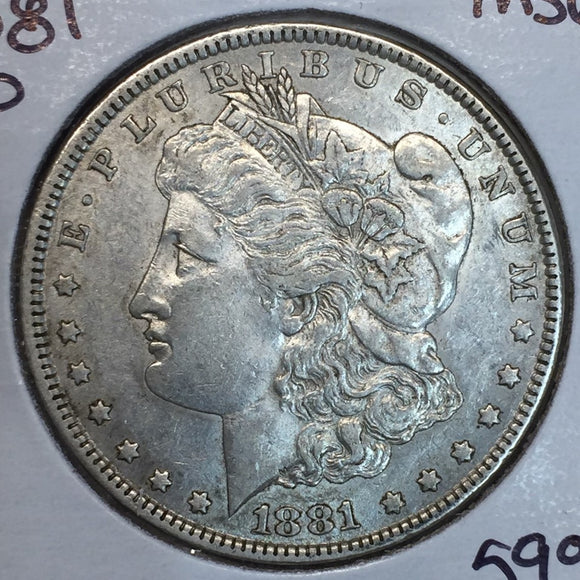 1881-O Morgan Silver Dollar, AU/UNC