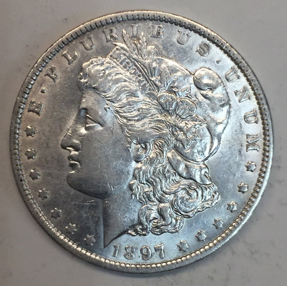 1897-O Morgan Silver Dollar, AU58
