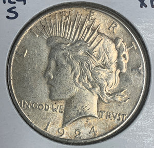 1924-S Peace Silver Dollar, XF