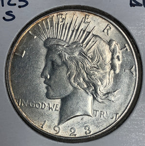 1923-S Peace Silver Dollar, AU