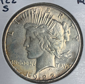 1922-S Peace Silver Dollar, AU