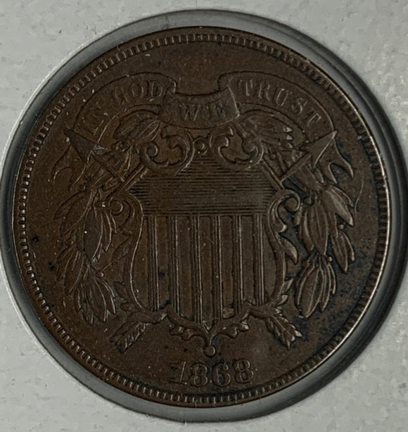 1868 2Ct Piece , VF