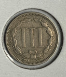 1870 3ct Copper Nickel, Fine+