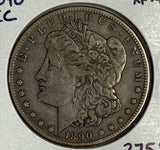 1890-CC Morgan Silver Dollar, XF-40