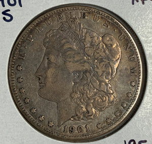 1901-S Morgan Silver Dollar, XF+