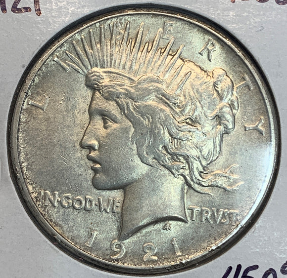 1921 Peace Dollar, AU58