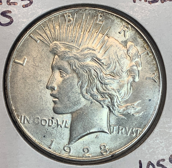 1923-S Peace Dollar, MS60+