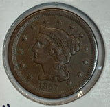 1857 Large Cent, VF Small Date