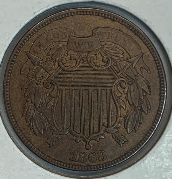 1868 2CT Piece, MS62BN
