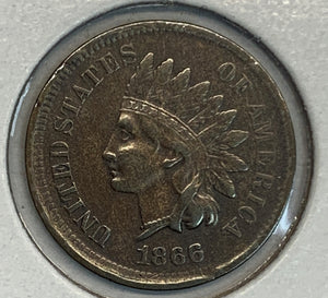 1866/6 Indian Head Cent, XF