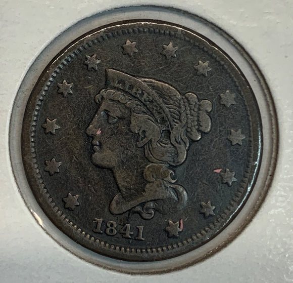1841 Large Cent, VF/XF