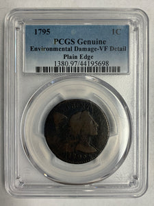 1795 Capped Large Cent VF Details PCGS
