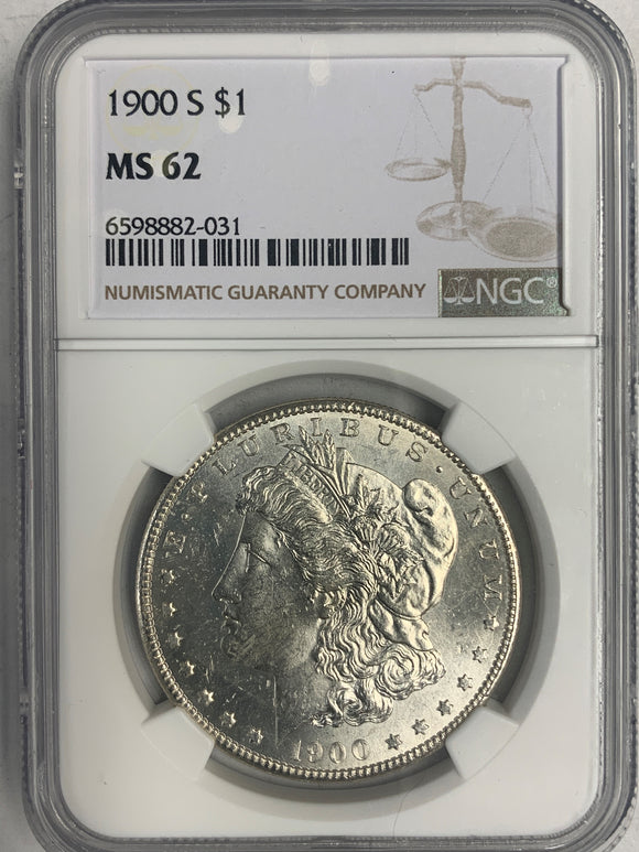 1900-S Morgan Silver Dollar, MS62 NGC