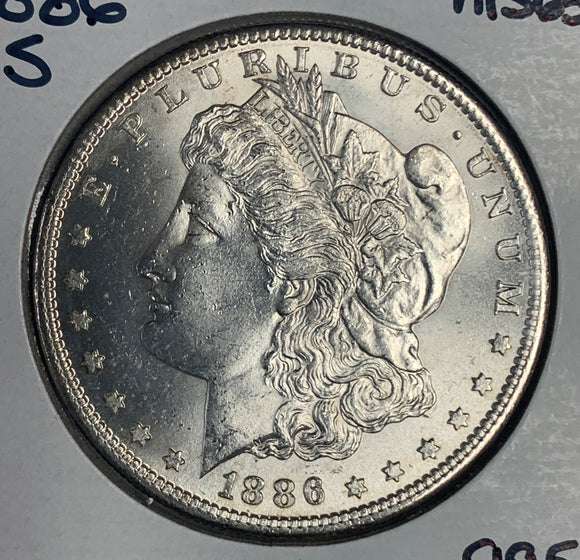 1886-S Morgan Dollar, MS63+