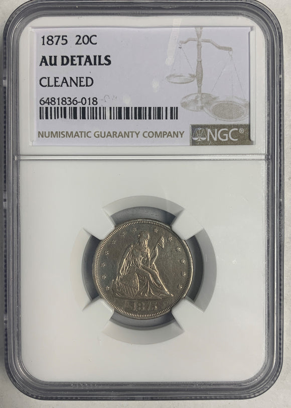 1875 Twenty Cent (20ct) AU Details, NGC