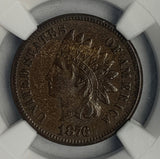 1876 Indian Head Cent  AU-53 BN NGC