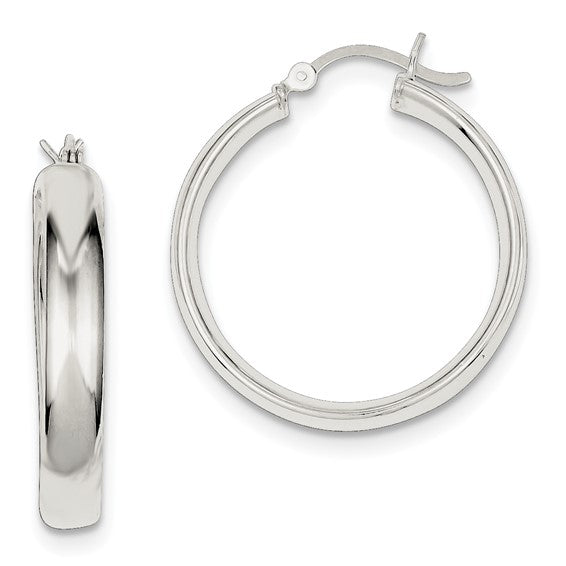 Sterling Silver 5x30mm Hoop Earrings