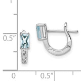 Sterling Silver Rhodium Plated Hinged Hoop Earrings Gemstone Series