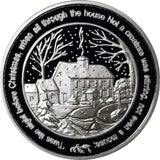 Christmas Round .999 Silver 1oz Christmas House. Capsule included